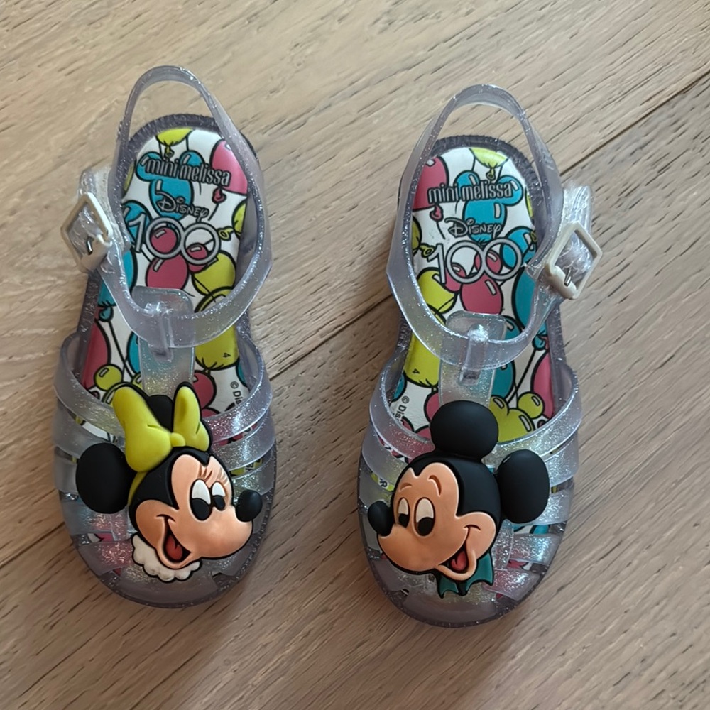 Mini Melissa Toddler Jelly Sandals with Mickey and Minnie